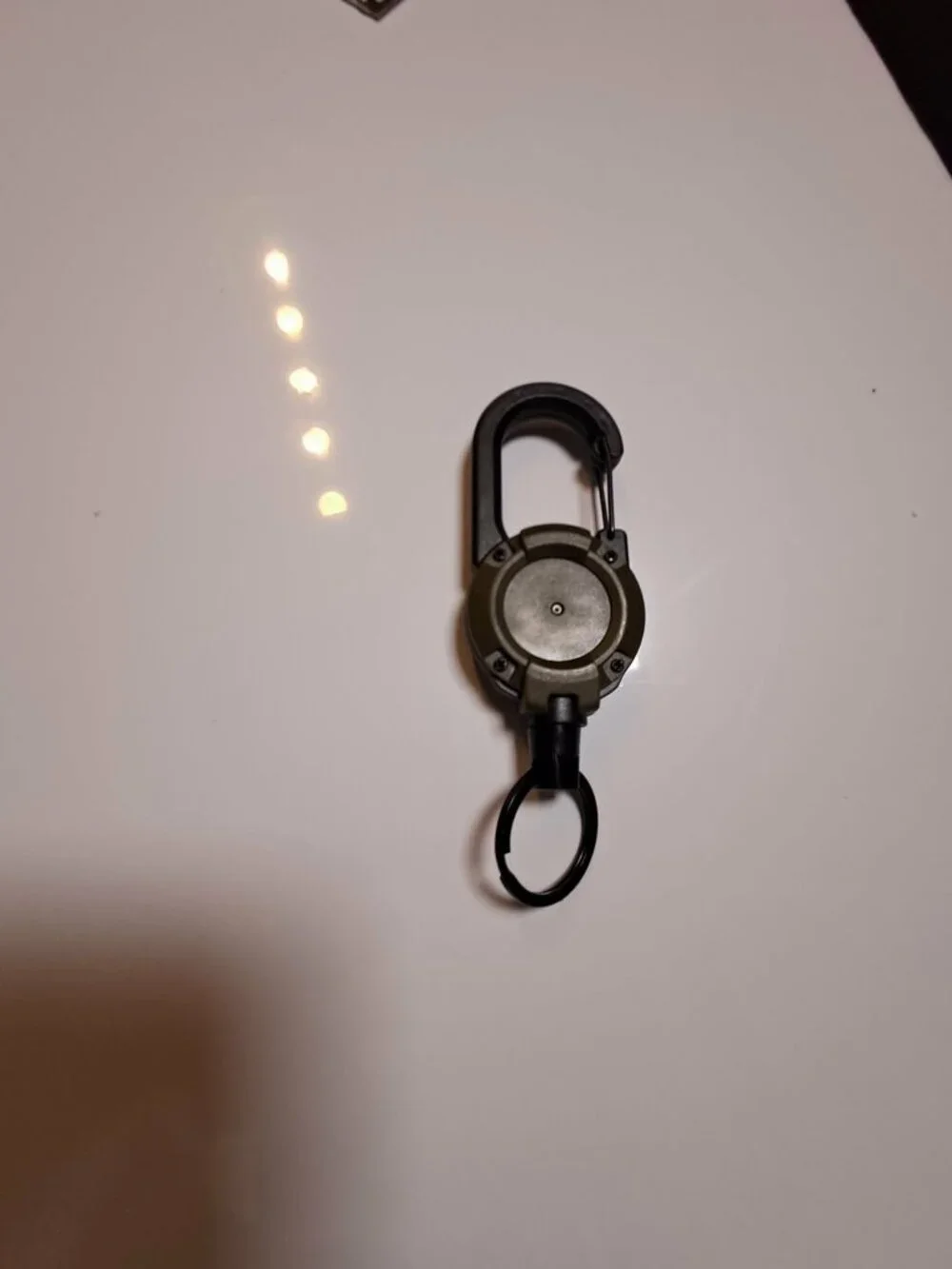 OD Green Retractable Carabiner Keychain Badge Reel